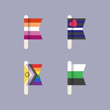 LGBT Pride Flags, flat design icon set in pastel colors Stockillustratie