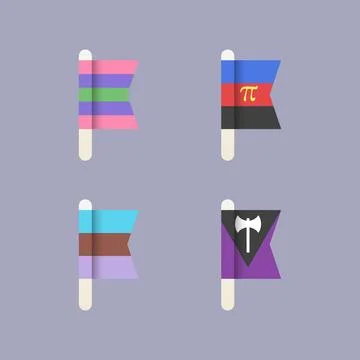LGBT Pride Flags, flat design icon set in pastel colors Stock Illustration