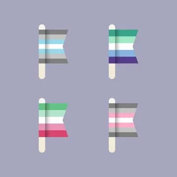 LGBT Pride Flags, flat design icon set in pastel colors Stockillustratie