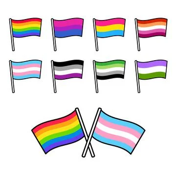 LGBT pride flags set Stock Illustration