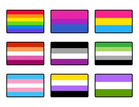 LGBT pride flags set Stock Illustration