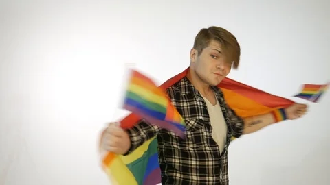 LGBT pride guy Stock Footage 111214709
