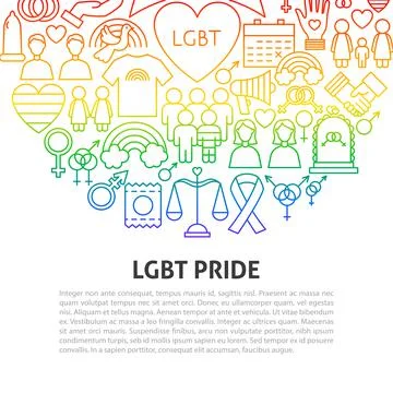 LGBT Pride Line Concept Stock Illustration