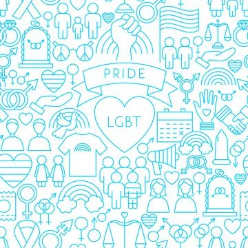 LGBT Pride Line Seamless Pattern Stock Illustration
