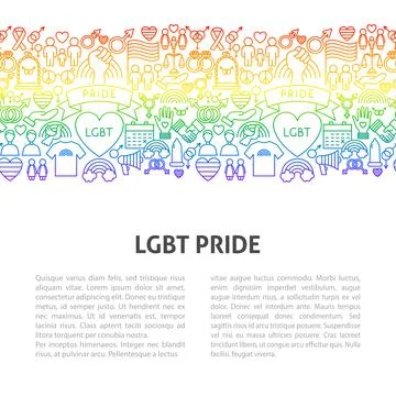 LGBT Pride Line Template 스톡 일러스트