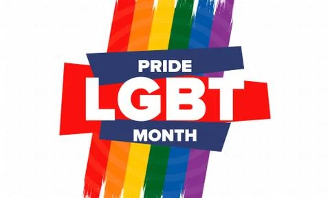 LGBT Pride Month in June. Lesbian Gay Bisexual Transgender. LGBT flag Stock Illustration
