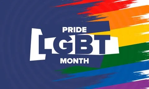 LGBT Pride Month in June. Lesbian Gay Bisexual Transgender. LGBT flag Stock Illustration