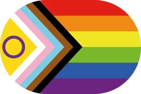 LGBT Pride Rainbow flag in flat oval design Stock Illustration