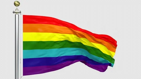 LGBT Pride Rainbow Flag Waving Alpha Channel Vidéo 334320019