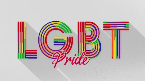 LGBT Pride Title on white Background Stock Footage 130666449