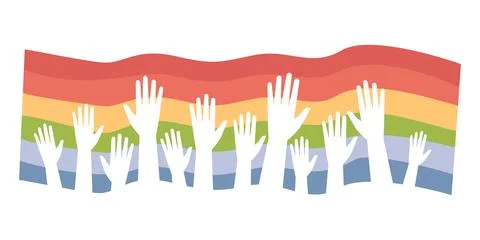 LGBT pride vector flat illustration. LGBTQ community, human rights, and Stock Illustration