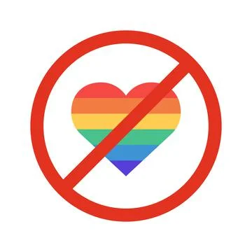 LGBT is prohibited vector flat illustration isolated on white background Stock Illustration
