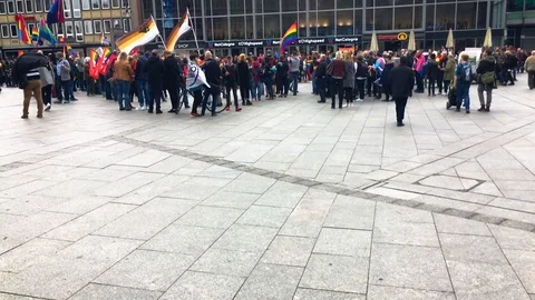 LGBT Protest At Cologne Central Station Stock Footage 108400583