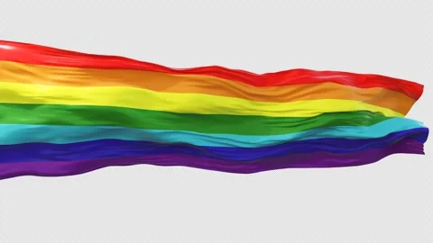 LGBT Rainbow Flag Floating Loop Stock Footage 310732608