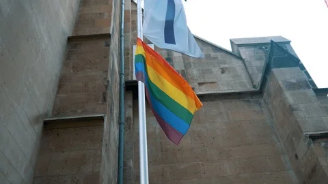 LGBT Rainbow Flag Stock Footage 96940811