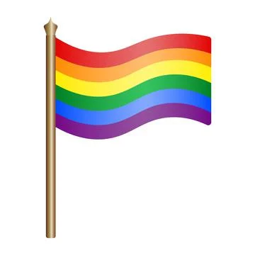 LGBT rainbow flag. Pride flag. A multi-colored fabric swaying in the wind. Stock Illustration