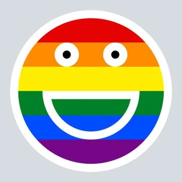 LGBT Rainbow Flag Smiling Face Smiley Icon Illustrazione stock