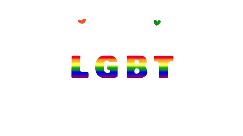 LGBT. Simple looping text animation Video stock 131293457