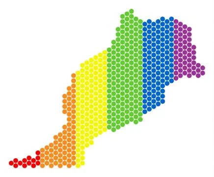 LGBT Spectrum Pixel Morocco Map Stock Illustration