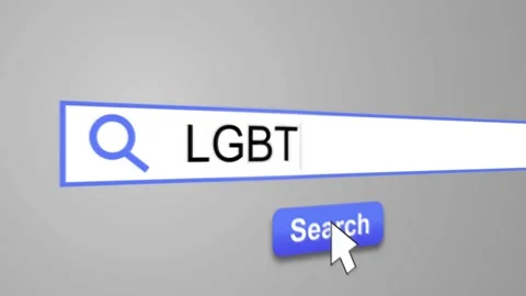 "LGBT" Typing into Search Engine on Computer Screen Stock Footage 105667748