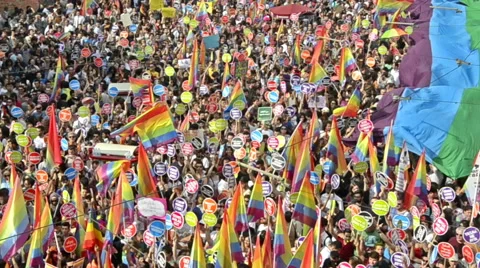LGBTI Honour Prade while Gezi Park protests Stock Footage 67058910