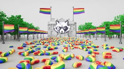 LGBTQ 3D Pride Logo Reveal Stock After Effects