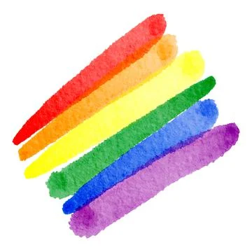 LGBTQ+ flag background with clipping path. Pride month with watercolor on whi Stock Illustration