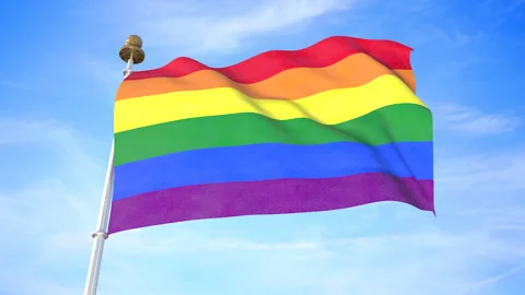 LGBTQ flag Stock Footage 145190174