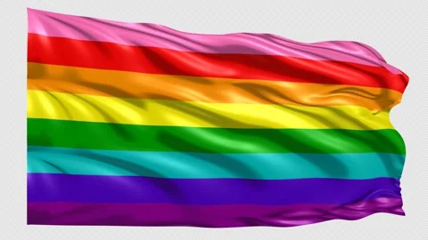 LGBTQ flag loop with alpha matte (seamless loop) Stock Footage 223613759