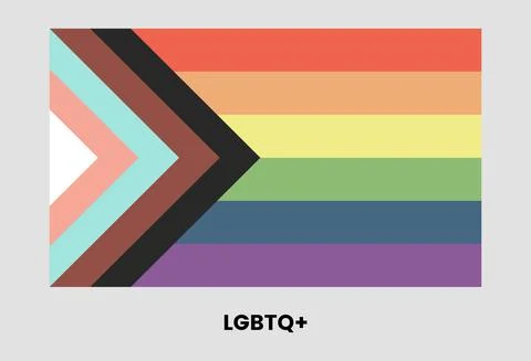 LGBTQ plus flag design. Rainbow rectangle, lesbian, gay, bisexual, transgender Stock Illustration