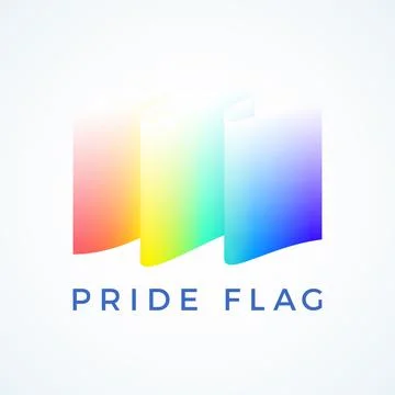 LGBTQ Pride Flag Abstract Vector Sign Emblem Logo Template. Premium Quality Stock Illustration