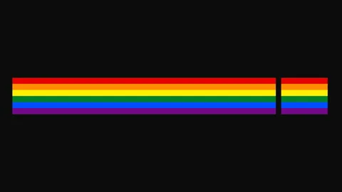 LGBTQ pride flag colors. Pride Month, LGBT. Lower third animation in 4K 60fps Stock Footage