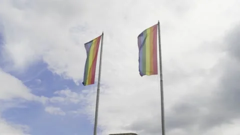 LGBTQ+ Pride Flag in Dublin Stock Footage 133574451
