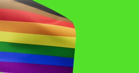 LGBTQ+ pride flag on green screen Vidéo 331670519