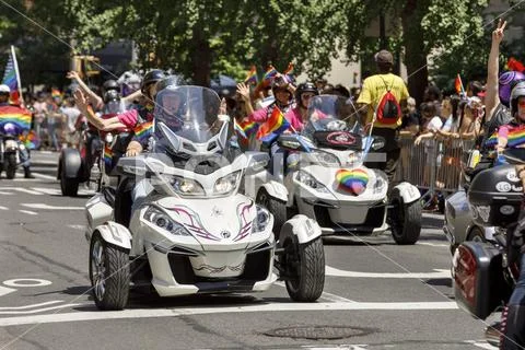 LGBTQ Pride Parade in NYC. Stock Photos