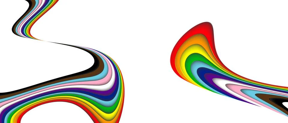 LGBTQ+ progress pride rainbow waves abstract background for web and print design Stock Illustration