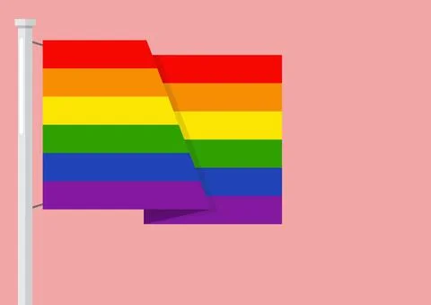 LGBTQ rainbow flag with copyspace Stock Illustration