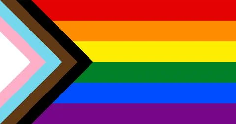 LGBTQ+ Rainbow Flag Quasar Progress Variant High Quality Illustration Stock Illustration