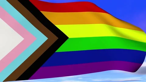 LGBTQ rainbow progress flag Stock Footage 155551731