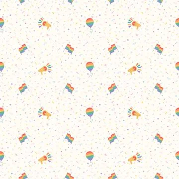 LGBTQ seamless pattern with rainbow flag. Pride Parade. Pride Month multi c.. Illustrazione stock