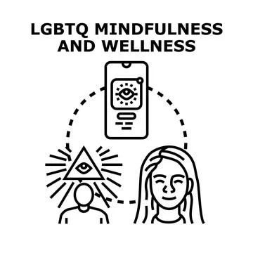Lgbtq support and wellness program using online platform 库存插图