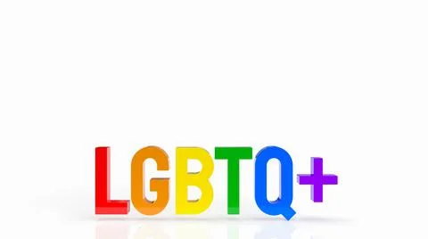 The  lgbtq+  text multi color on white background   for transgender concept 3 Stock Illustration