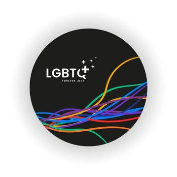 LGBTQ vector format with Rainbow lIne abstract vector, illustration Stock Illustration