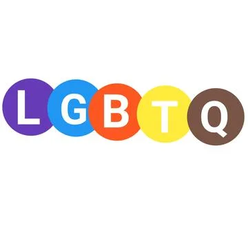 LGBTQ write in the round circle with white background Stock Illustration