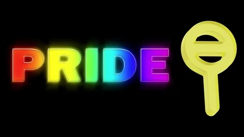LGBTQIA+ Pride Month Text Typography Design Neon Glowing Style Animation. 스톡 동영상 340283579
