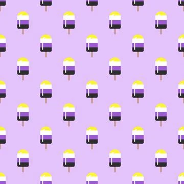 LGBTQIA+ Pride Non Binary Pride Flag Popsicles 스톡 일러스트