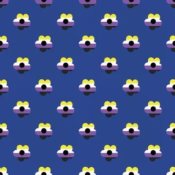 LGBTQIA+ Pride Non Binary Pride Flag Flowers Illustrazione stock