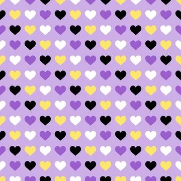 LGBTQIA+ Pride Non Binary Pride Flag Hearts イラスト素材
