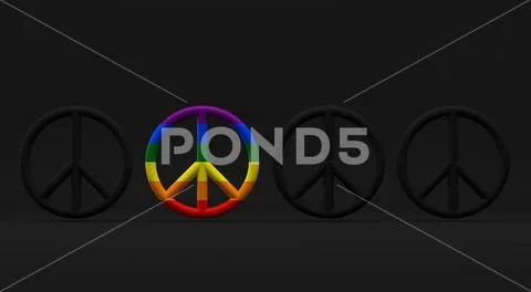 LGBTQIA pride symbol of peace - 3D Illustration LGBTQIA pride symbol of ...