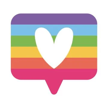Lgtbi heart inside bubble flat style icon vector design Illustrazione stock